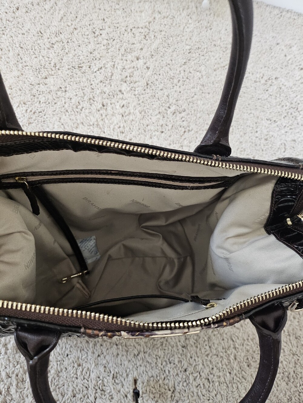 Brahmin Caroline Cocoa Goldspur Satchel - Picture 7 of 15